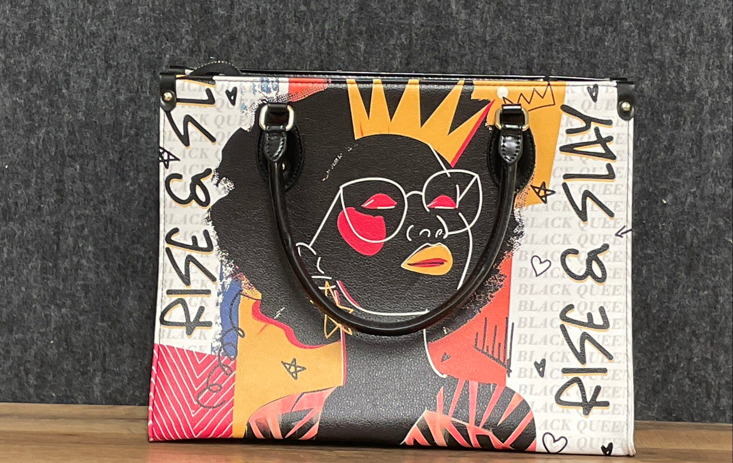 Afroyla Coconut White Aina Handbag Graphic Art Rise Slay Black Queen Satchel