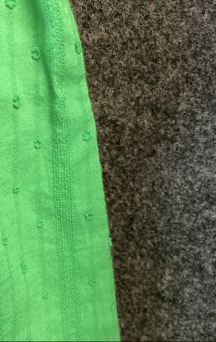 Crown & Ivy Women's Green Leaf Clip Dot Ruffle Neck Tassel Blouse NWT Sz 1X