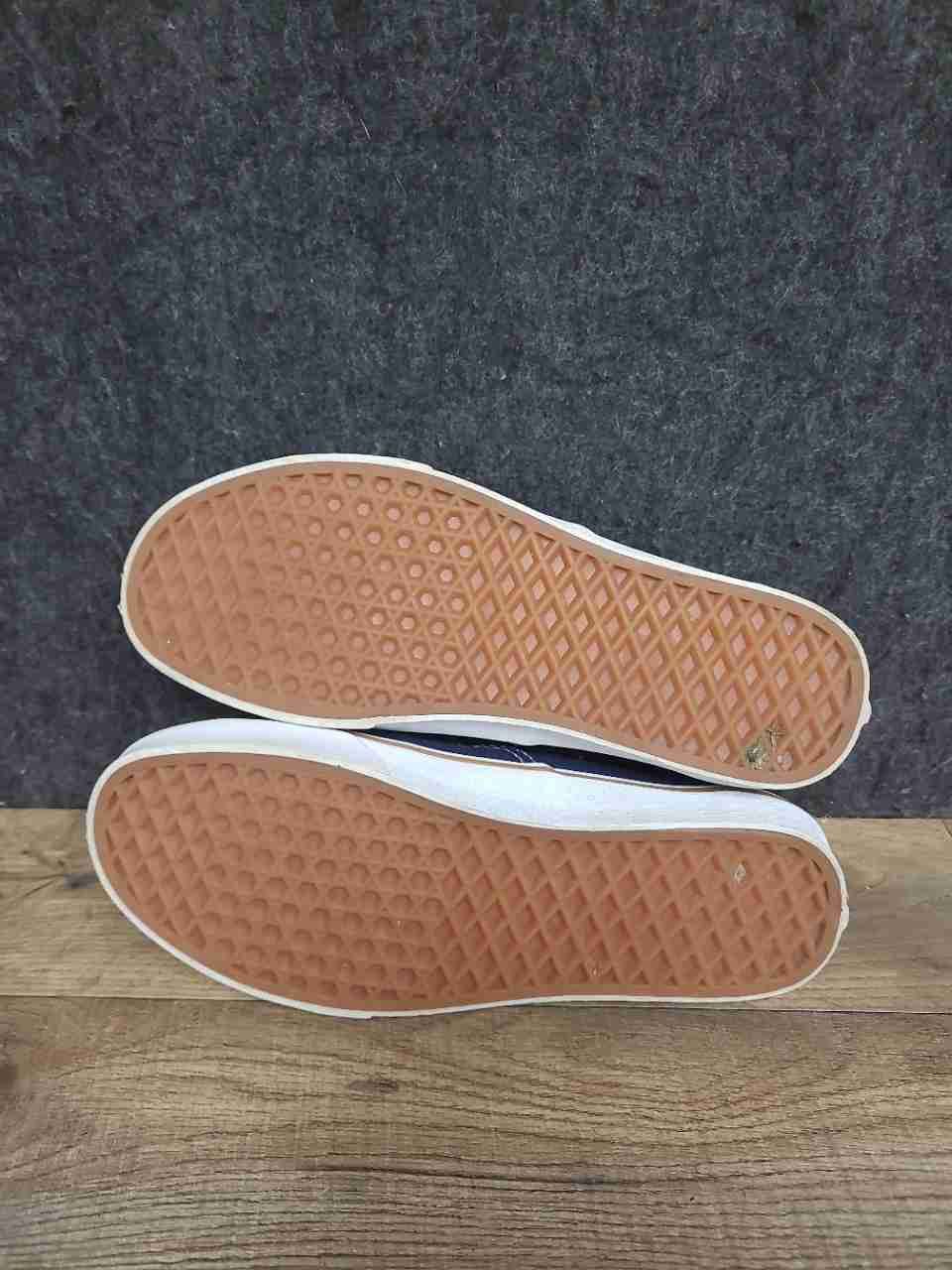 Vans Era 59 Navy Blue Tan Leather Accents Skate Shoes Size Men 7.5 Women 9