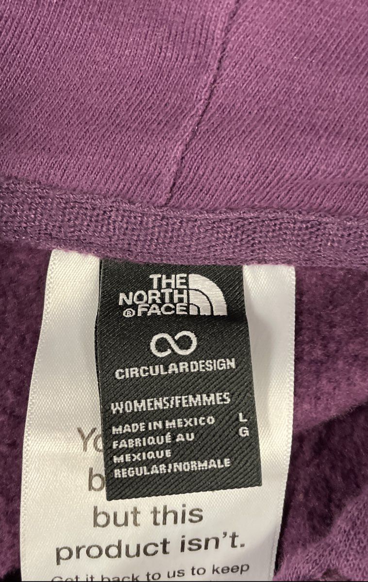 The North Face Women's Purple Circular Design Graphic Pullover Hoodie Sz L