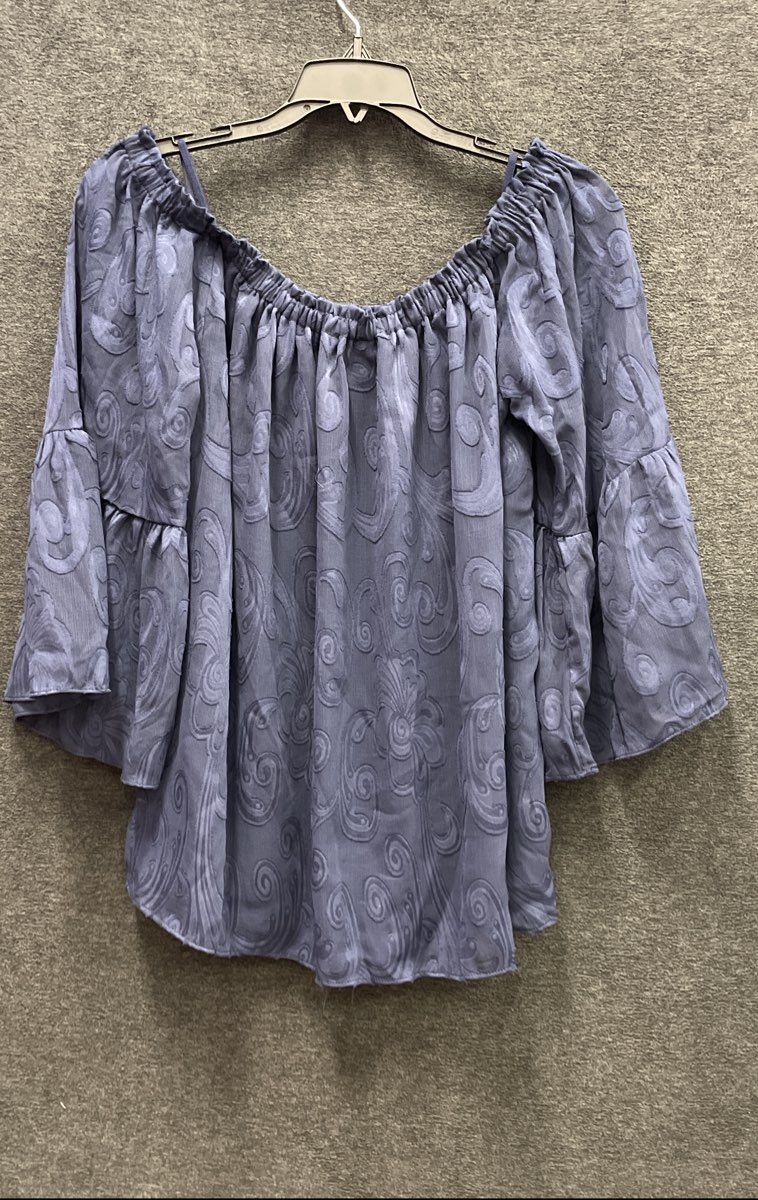 Lilly Pulitzer Women's Periwinkle Blue Kenzie Burnout Scroll Top Sz L