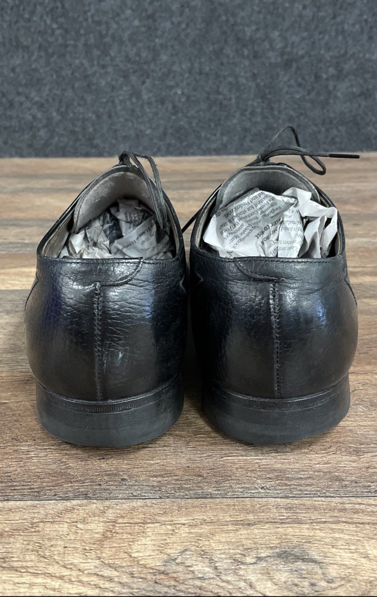 Vintage 1960s Roblee Black Pebble Grain Split Toe Derby Dress Shoes Size 8 D