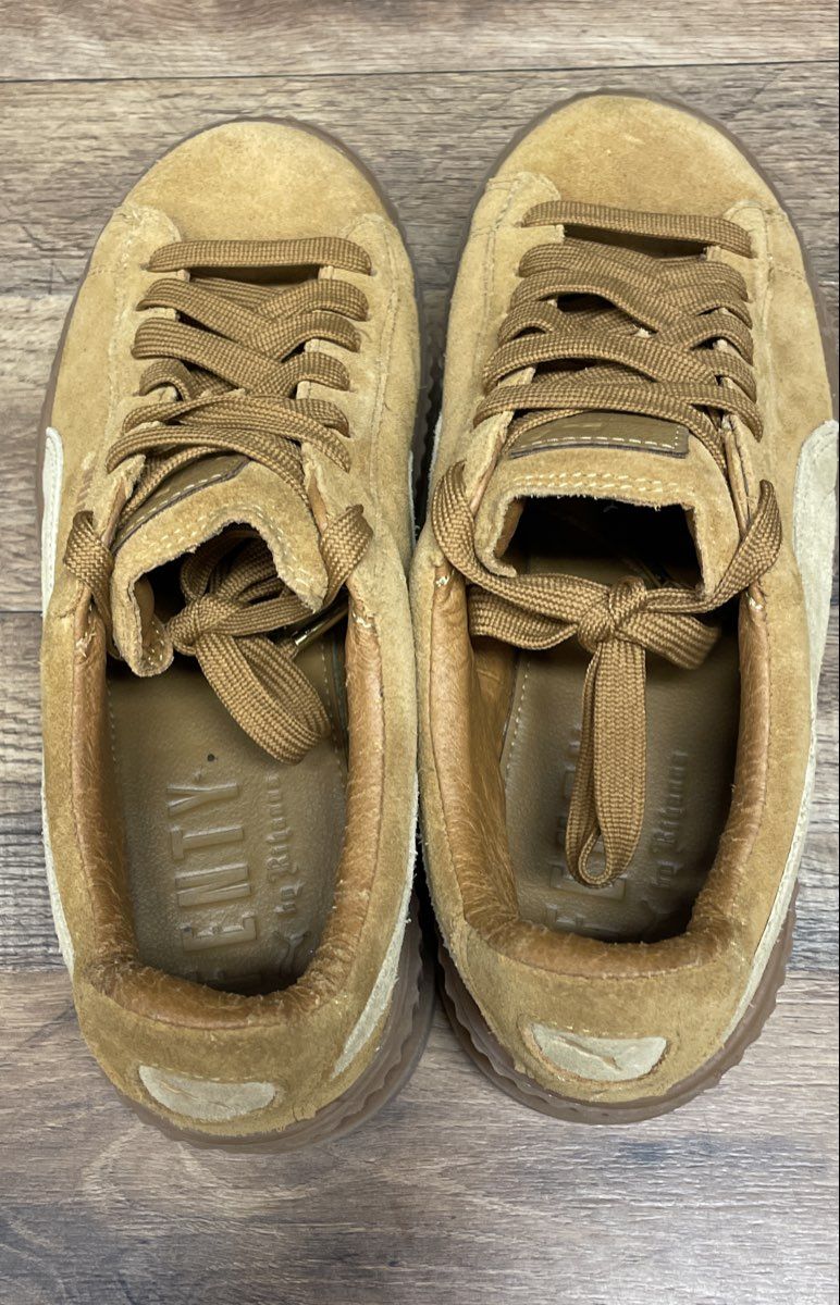 Puma Suede Creeper Tan Gum Platform Women's Sneakers Size 9.5