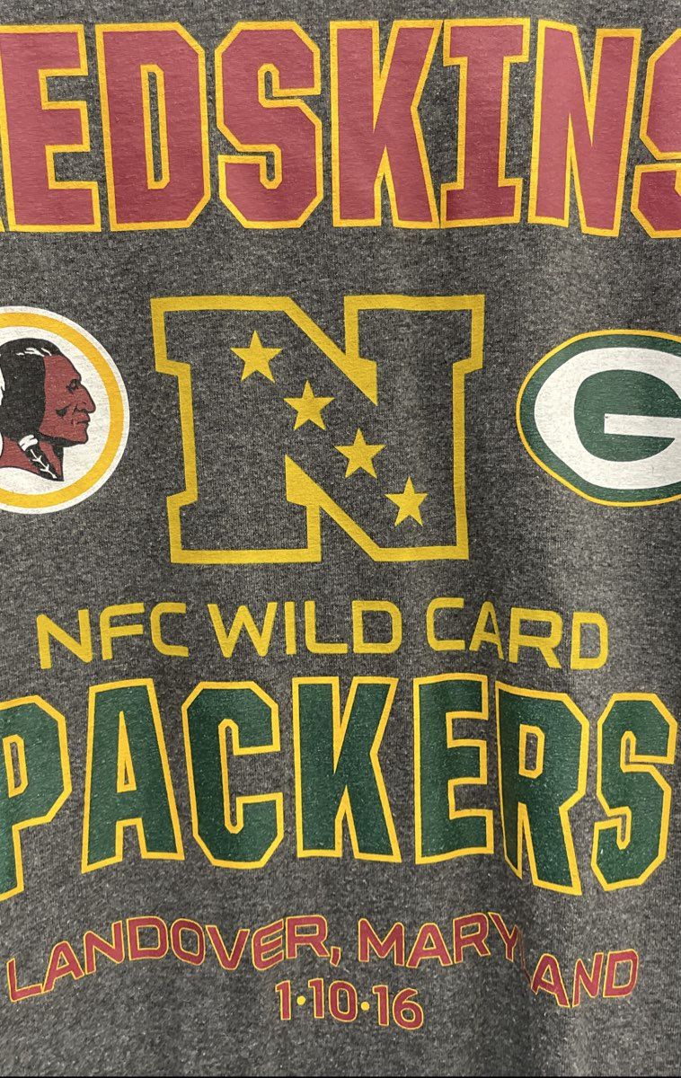 Alstyle Men's Gray Redskins Packers 2016 NFC Wild Card Long Sleeve T-Shirt 2XL