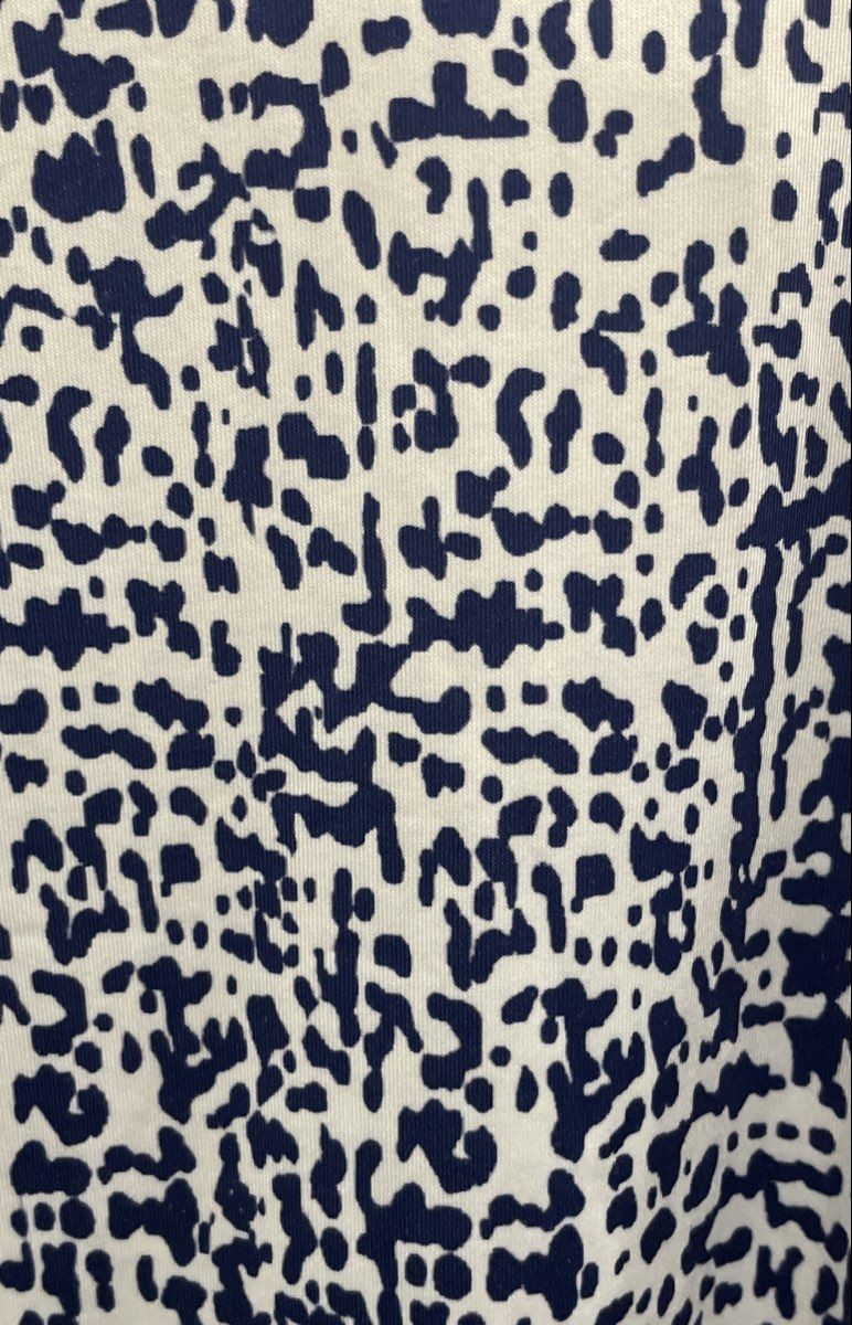 Noracora Women's Blue White Damask Print Cold Shoulder Keyhole Dress Sz L