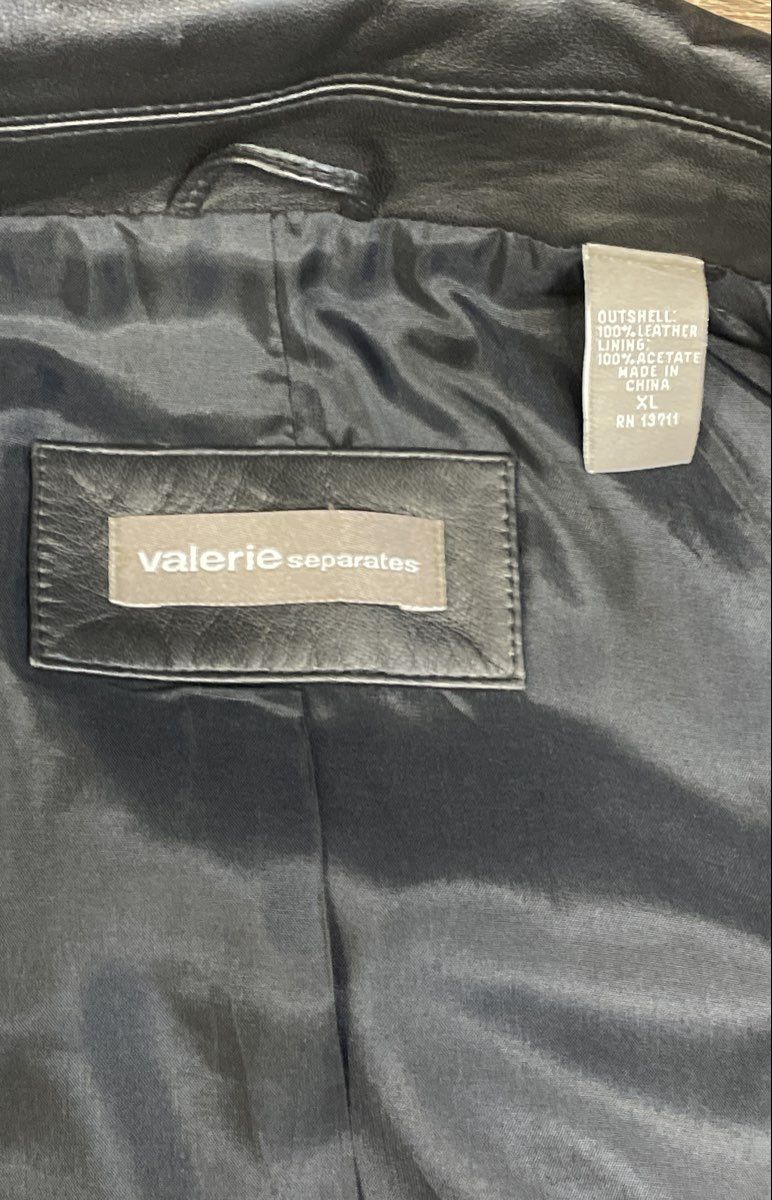 Valerie Separates Women's Black Leather Blazer Jacket Y2K Vintage NWT Size XL
