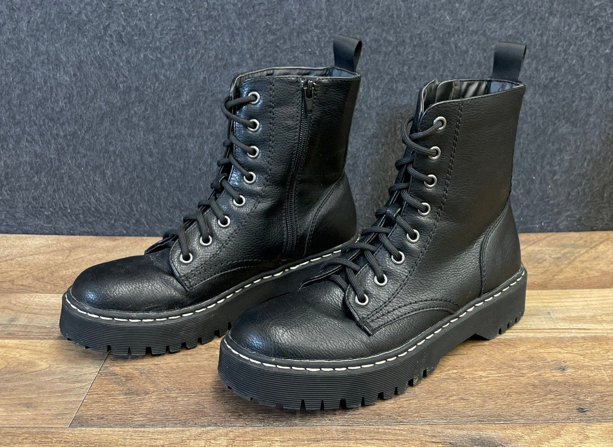 Sincerely Jules Harley Black Platform Combat Boots Women's Size 6.5