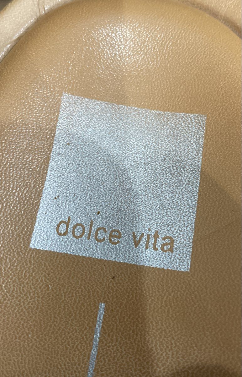Dolce Vita Tan Brown Double Buckle Platform Slide Sandals Women's Size 10