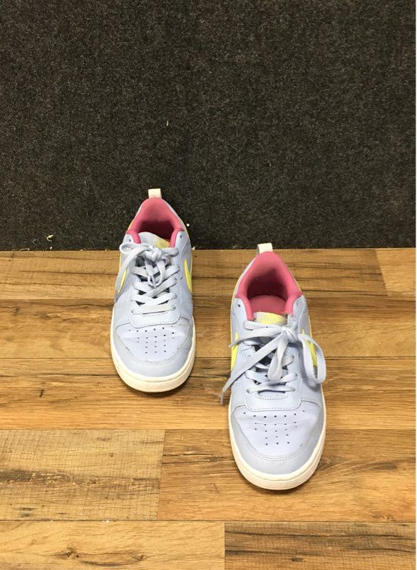Nike Court Borough Low 2 GS Light Blue Volt Pink Sneakers Size 5.5Y