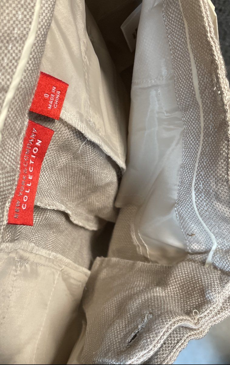 New York & Company Women's Tan Linen Viscose Blend Straight Leg Pants Sz 0 NWT