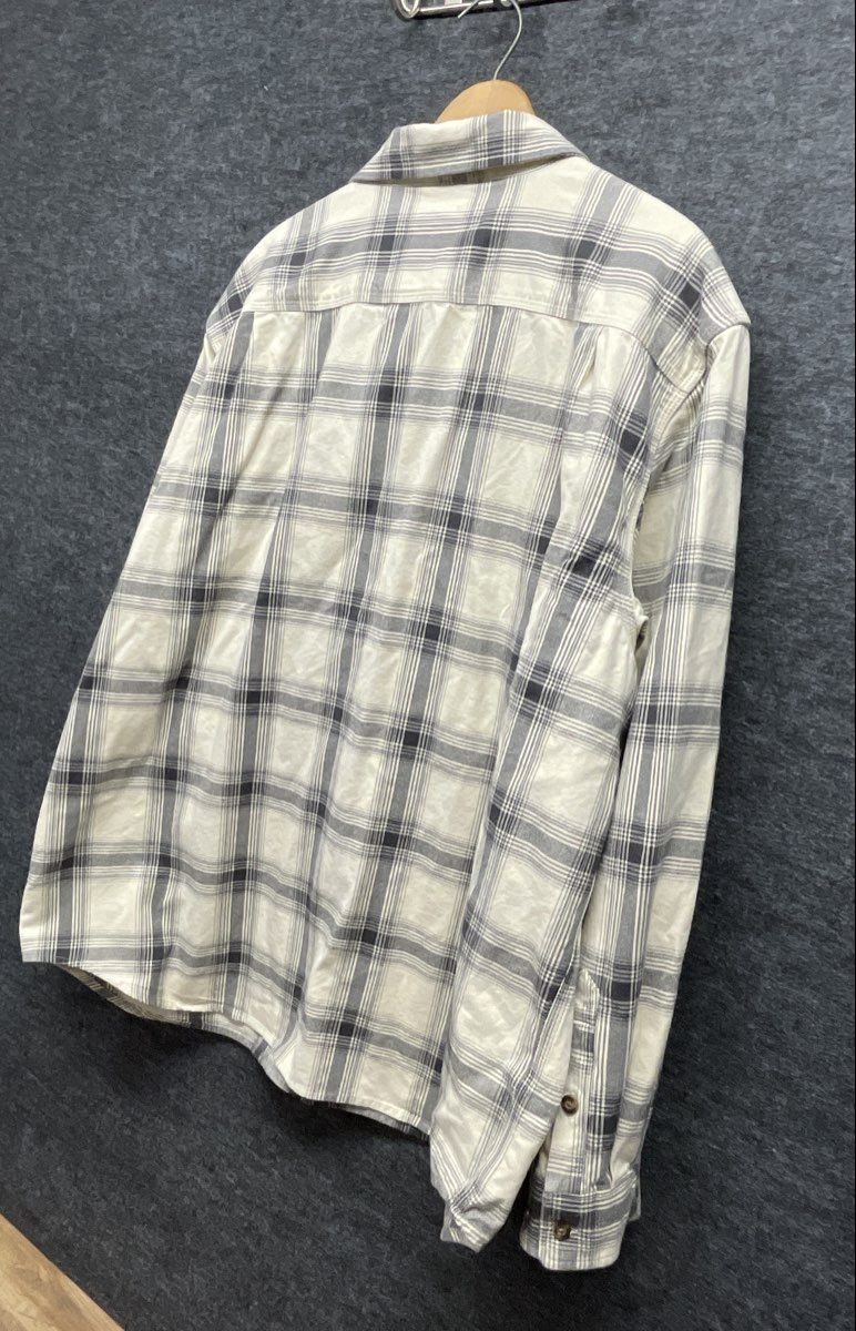 Carhartt Men's Cream Gray Plaid Button Up Shirt 104451 Original Fit NWT 2XL