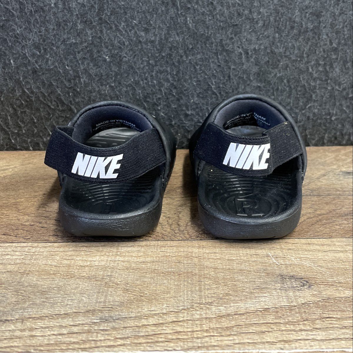 Nike Kawa Slide SE Black White Toddler Sandals Size 6C