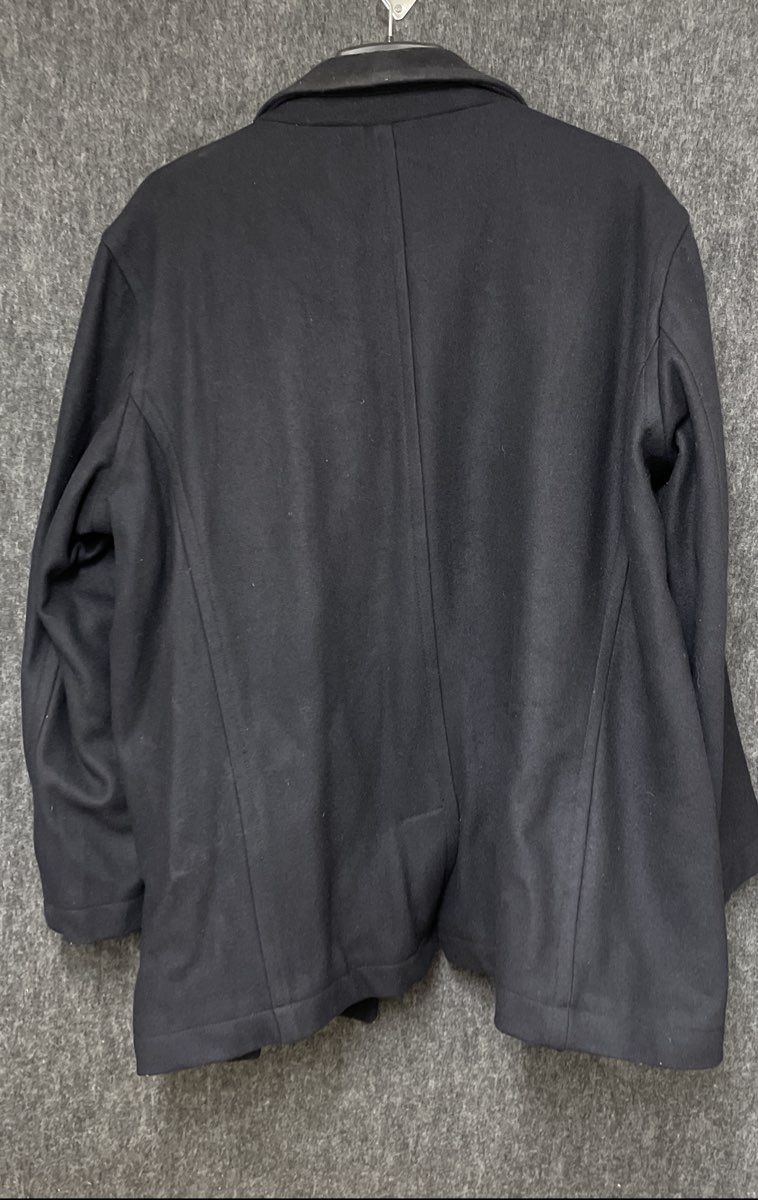 Old Navy Men's Black Classic Wool Double Breasted Pea Coat Quilted Sz XXL