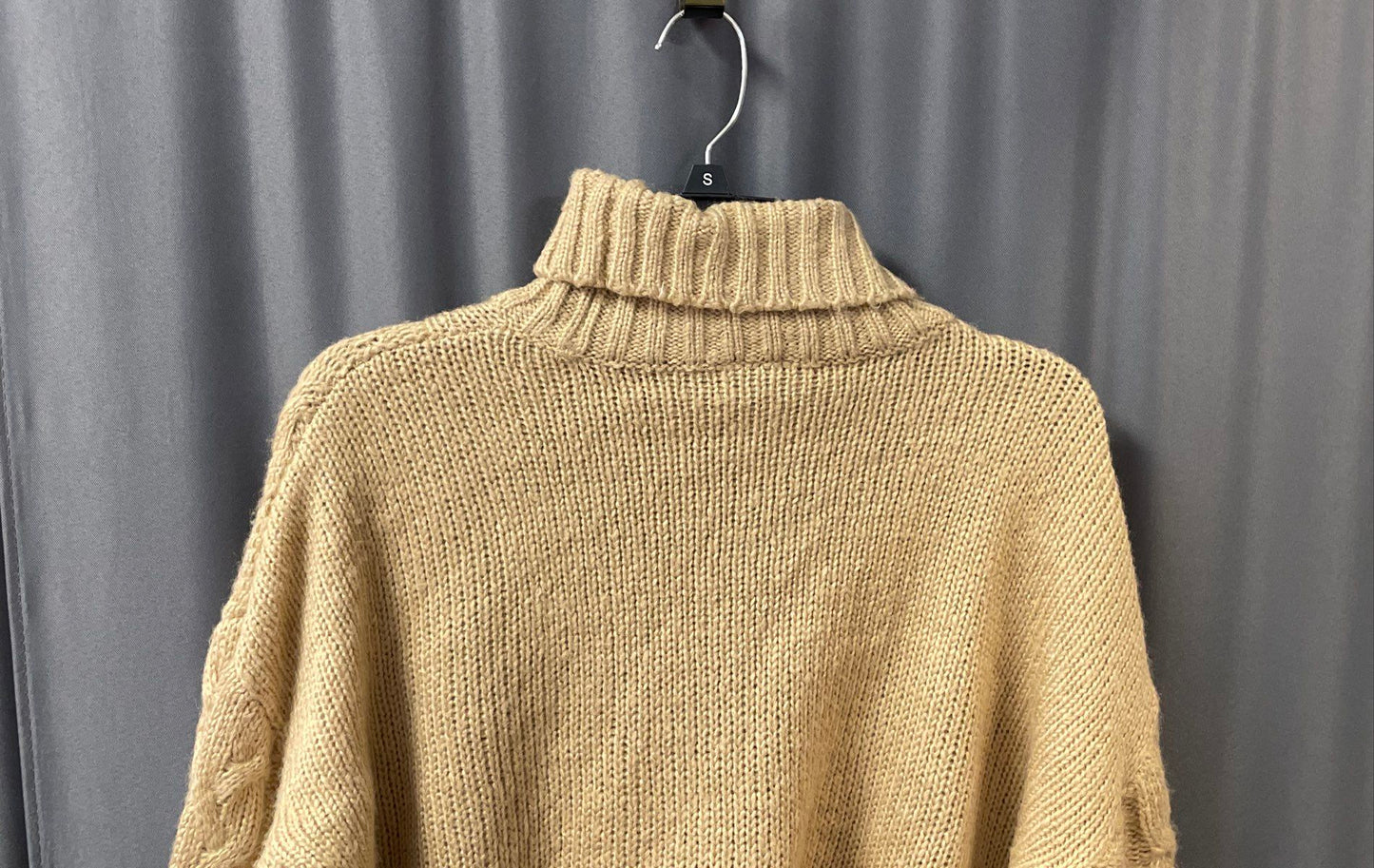 Esmara Women's Tan Chunky Cable Knit Turtleneck Sweater Sz XL 16/18