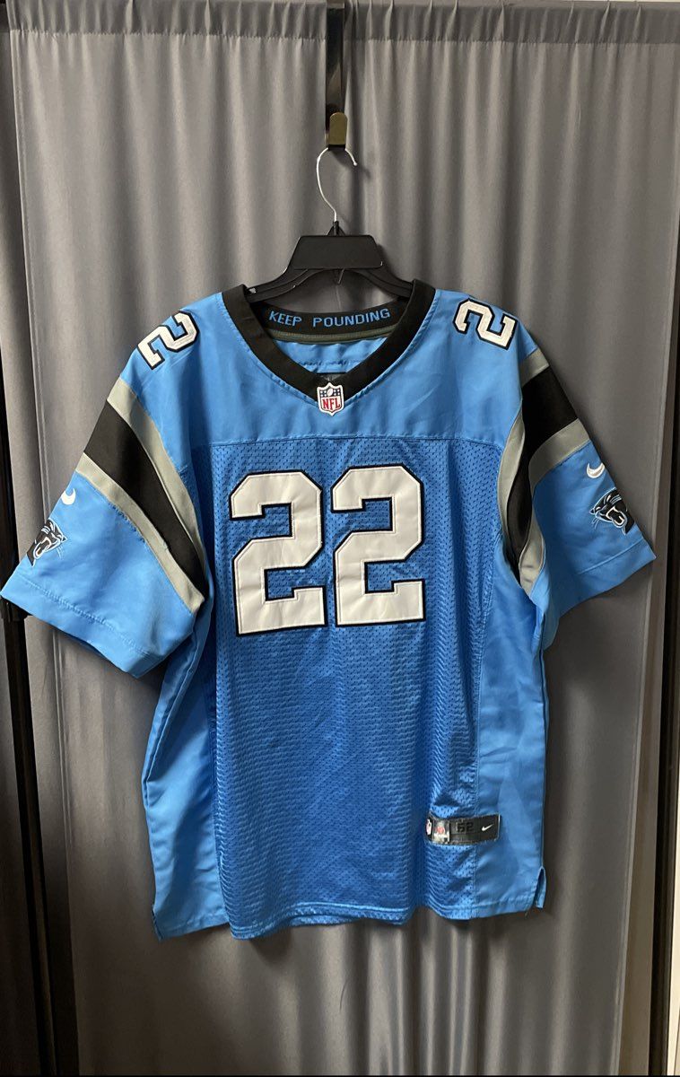 Nike Men's Carolina Panthers Christian McCaffrey #22 Blue NFL Jersey Size 52