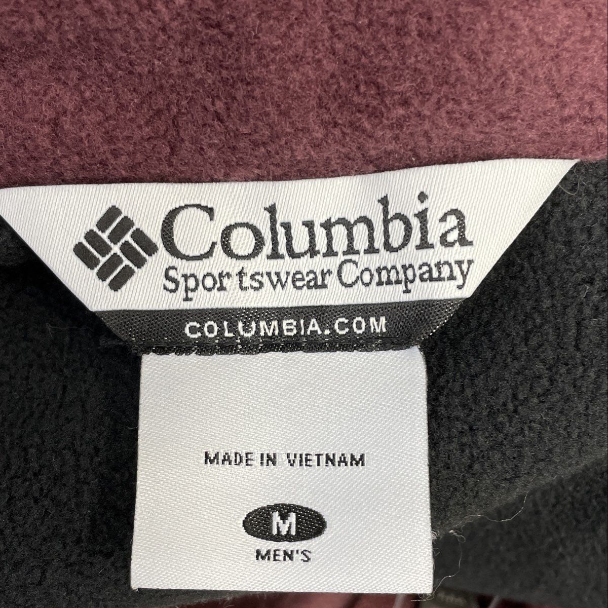 Columbia Men's Virginia Tech VT Hokies Full Zip Fleece Jacket Maroon Black Sz M