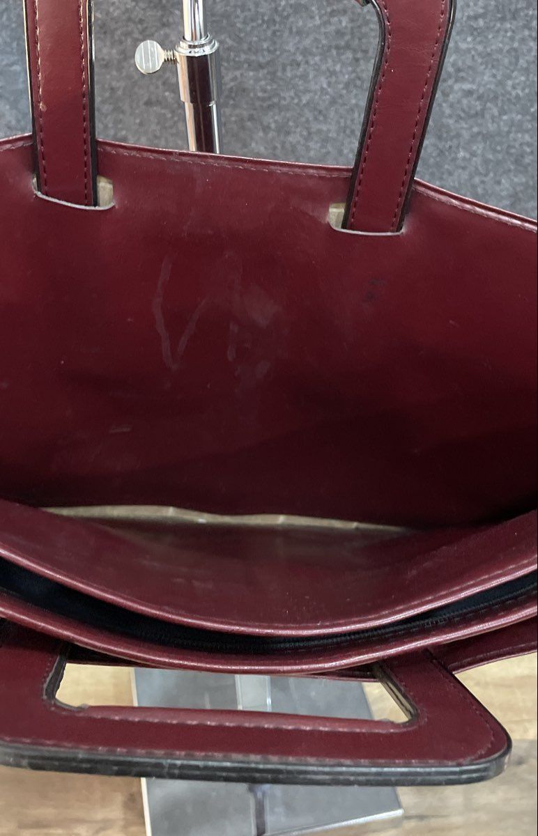 Vintage Samsill 7244 Burgundy Slim Briefcase Zippered Portfolio Handle Bag