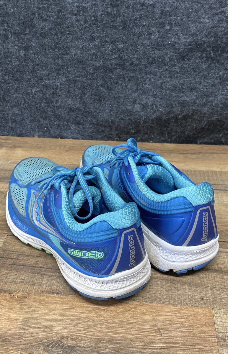 Saucony Guide 10 Light Blue Silver Women's Running Shoes Size 8.5