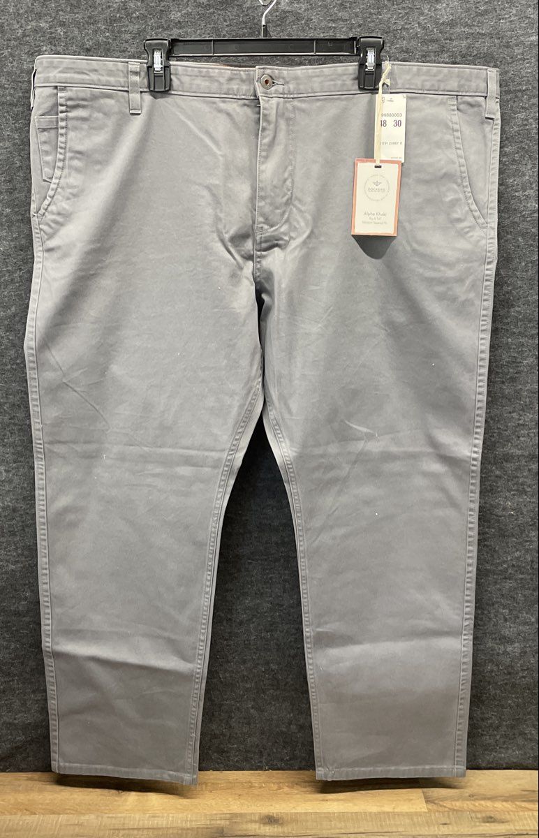 Dockers Men's Grey Alpha Khaki Big & Tall Modern Tapered Fit Pants Sz 48x30 NWT