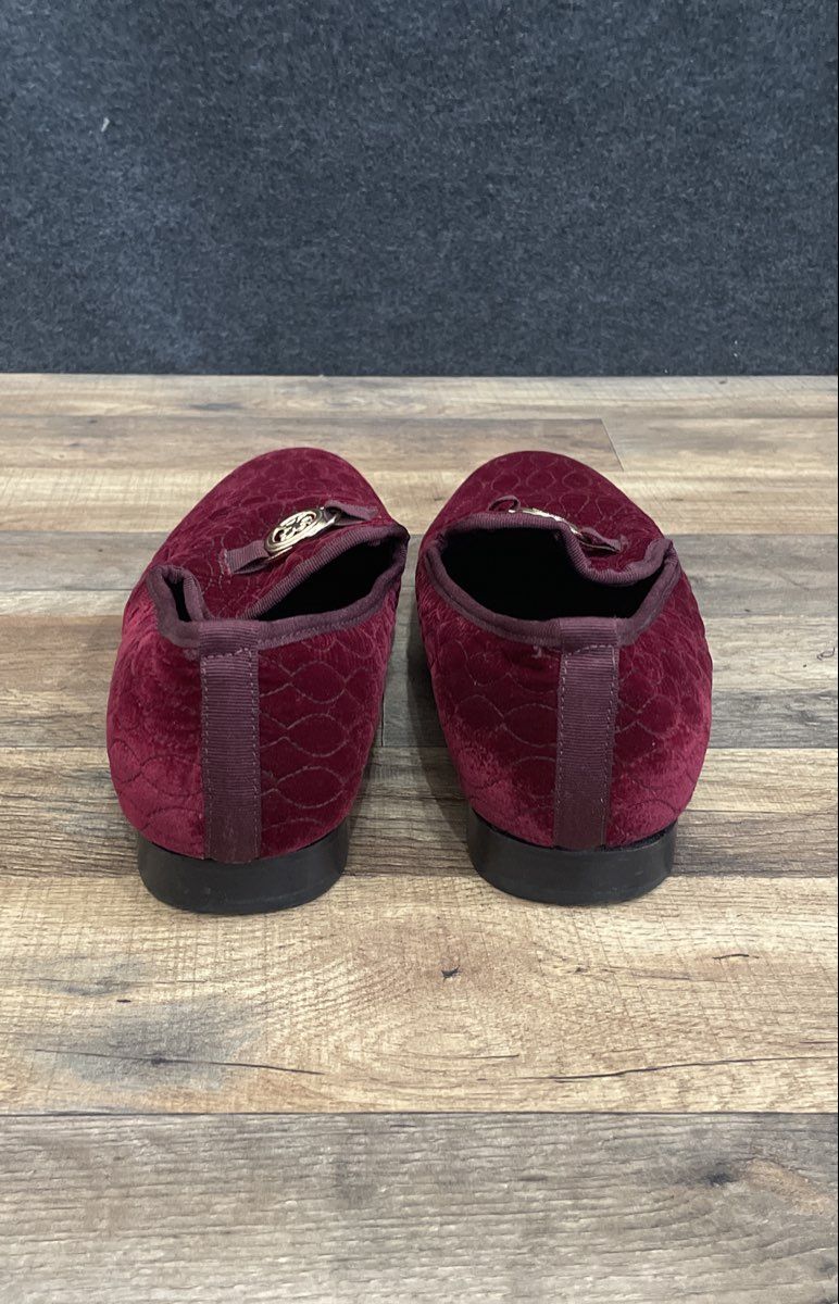Stacy Adams Vandore Red Quilted Velvet Slip-On Loafer Men's Size 13