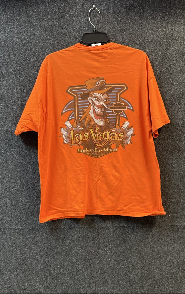 Vintage 90s Harley Davidson Las Vegas Joker Double Sided RK Stratman Shirt XL