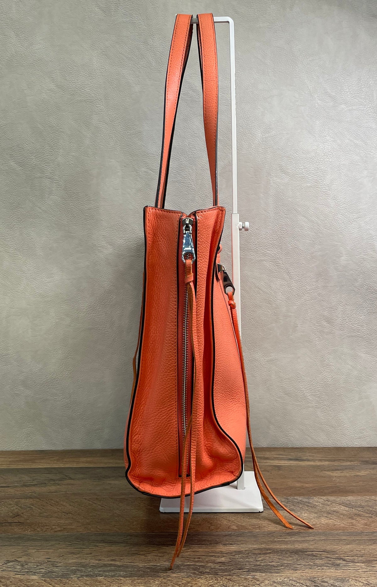 Rebecca Minkoff Pink Leather Always On Side Zip Regan Tote Shoulder Bag