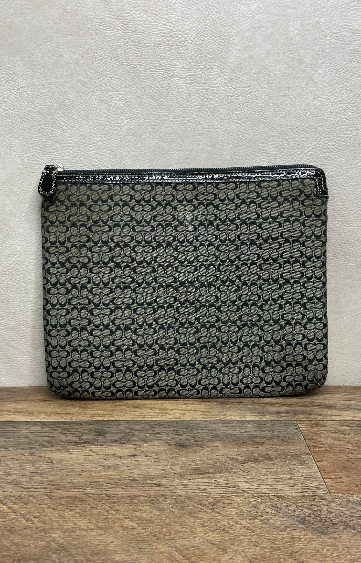 Coach Black Signature Canvas Tablet Tech Sleeve Document Case Pouch