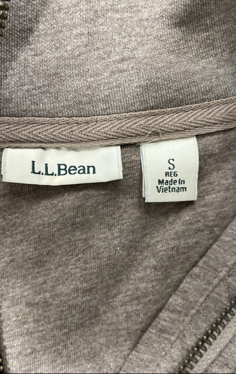 L.L. Bean Men's Grey Quilted Sweatshirt Vest Mock Neck Full Zip Sz S