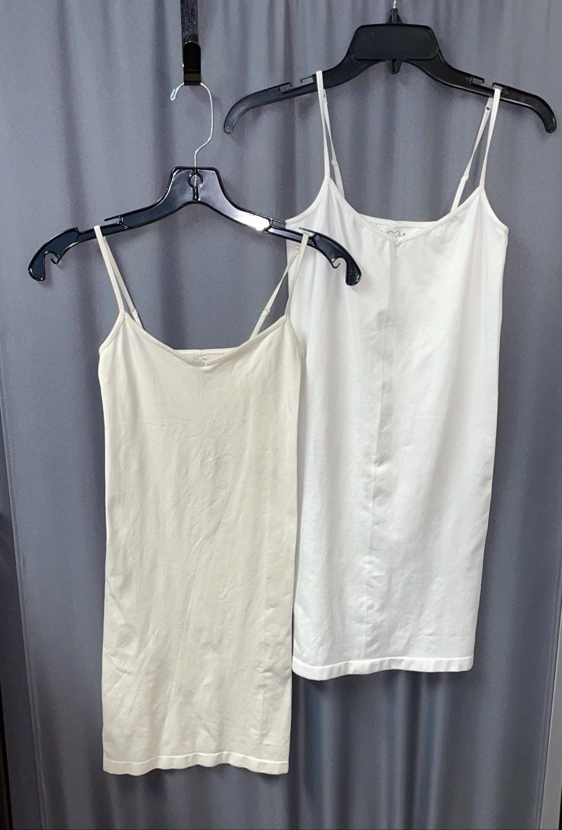 Free People Intimately Women's Under Dress Slip Set 2 Beige White Sz XS/S M/L