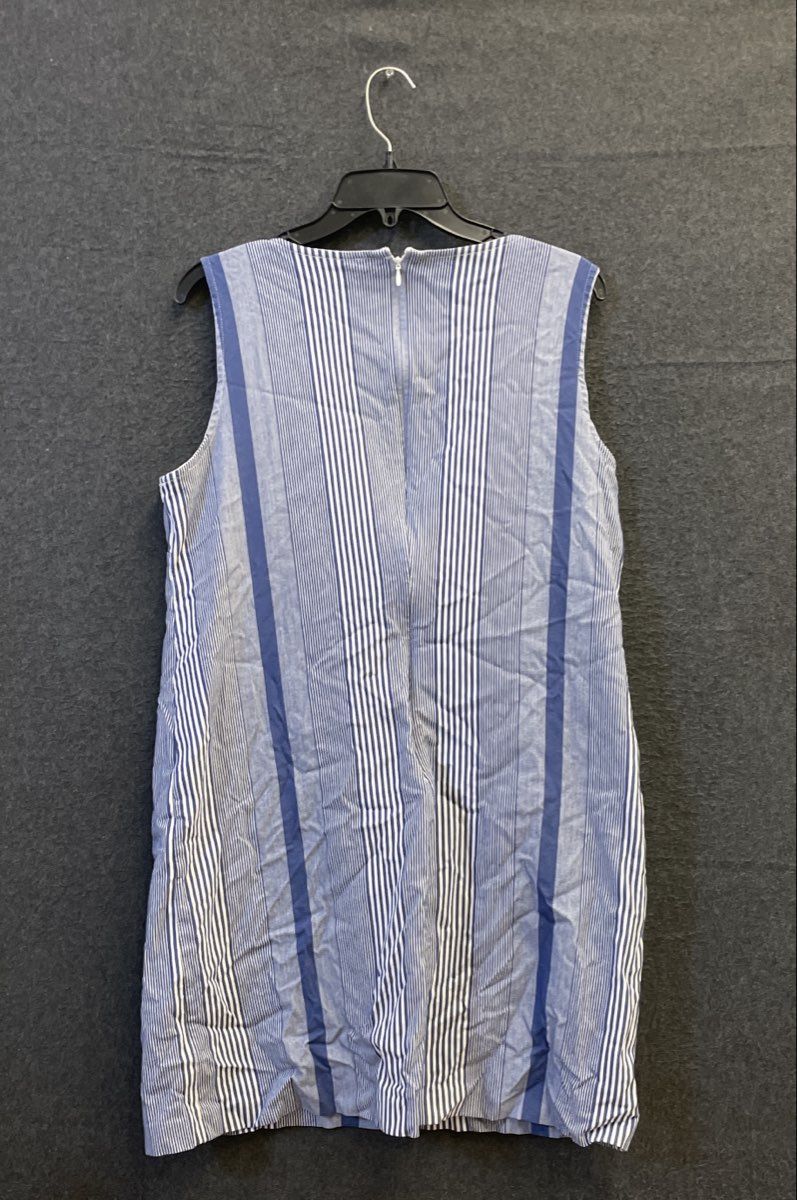 Tommy Hilfiger Women's Blue White Striped Sleeveless Tunic Top M