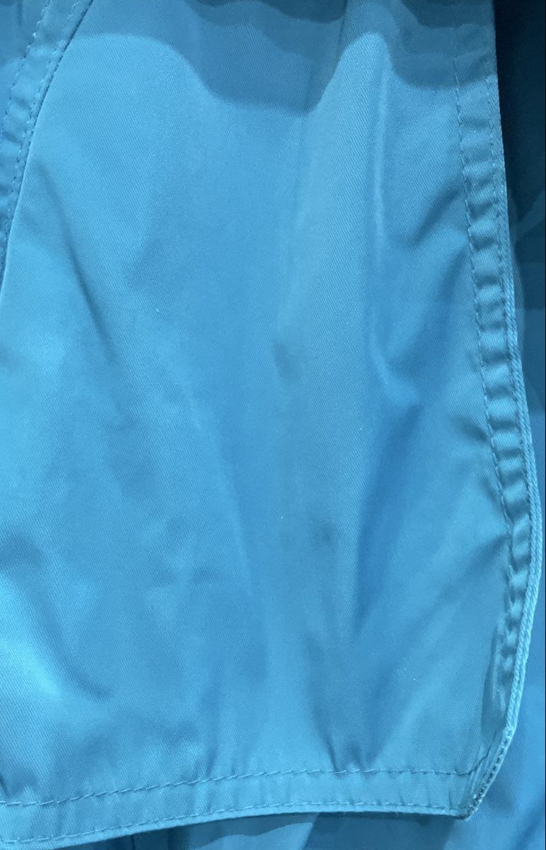 Talbots Women's Blue Belted Button Front Windbreaker Trench Jacket Pockets Sz L