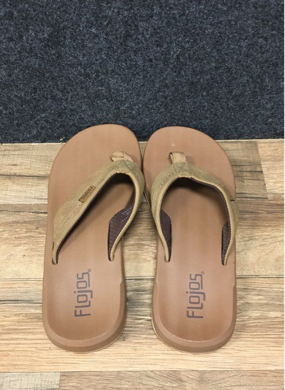 Flojos Tan Brown Thong Flip Flop Sandals Men's Size 9