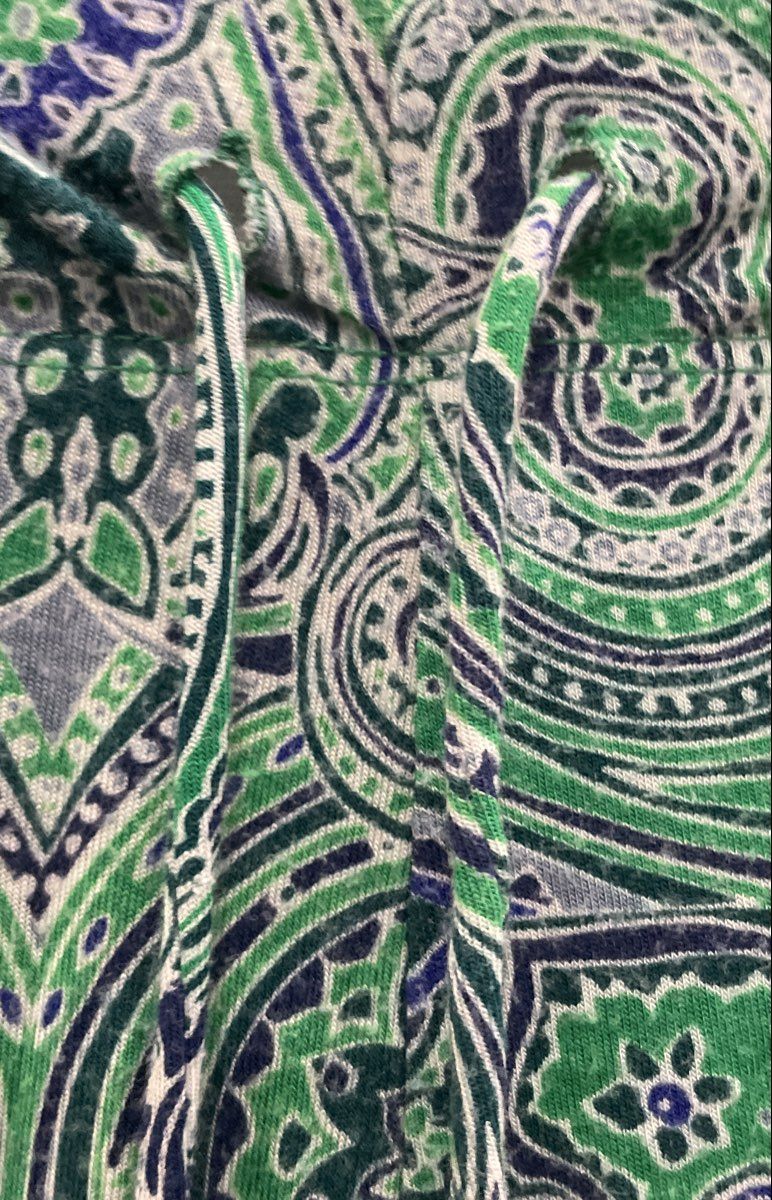 Cynthia Rowley Women's Green Paisley Rayon Blend Stretch Lounge Pants Sz S