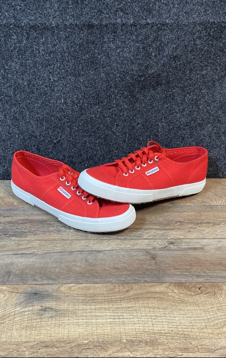 Superga 2750 Cotu Classic Red Canvas Low Top Sneakers Size EU 44 US Men 10.5