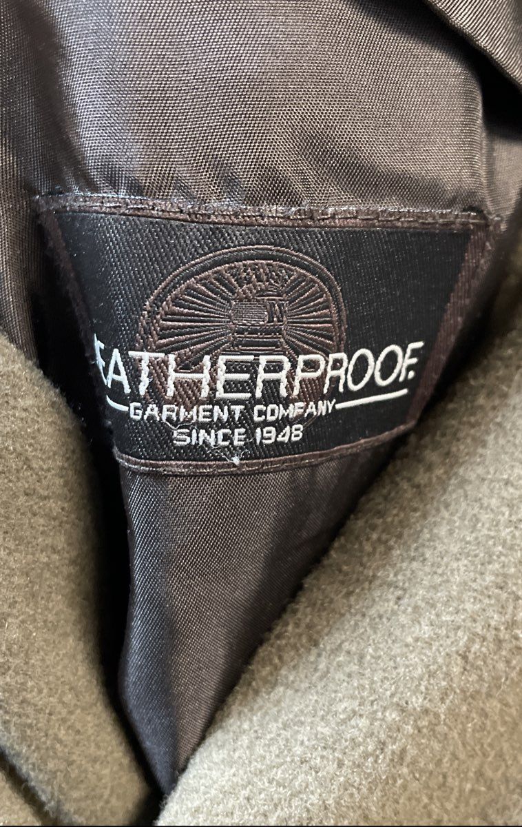 Vintage Weatherproof Men's Olive Cashmere Blend Italian Fabric Overcoat Sz 42R