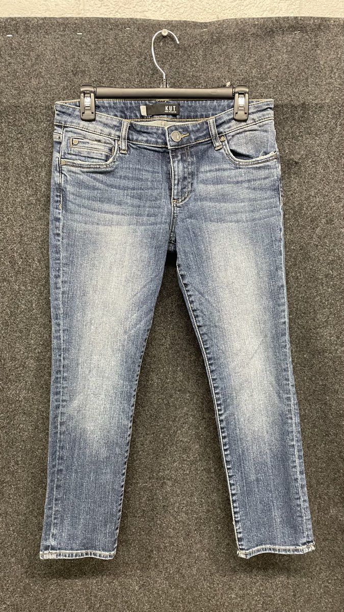 Kut from the Kloth Women's Blue Catherine Boyfriend Jeans Petite Sz 4P