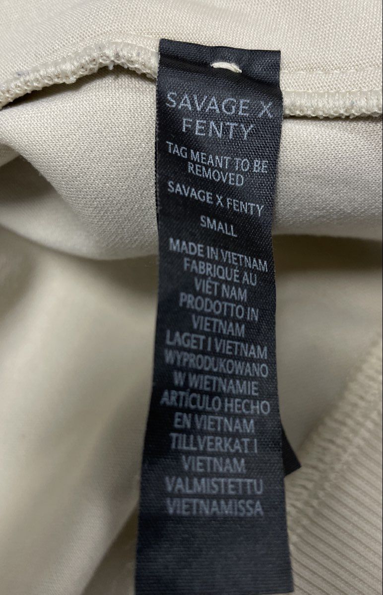 Savage X Fenty Women's Cream Cropped Track Jacket Zip Up Piping Sz S