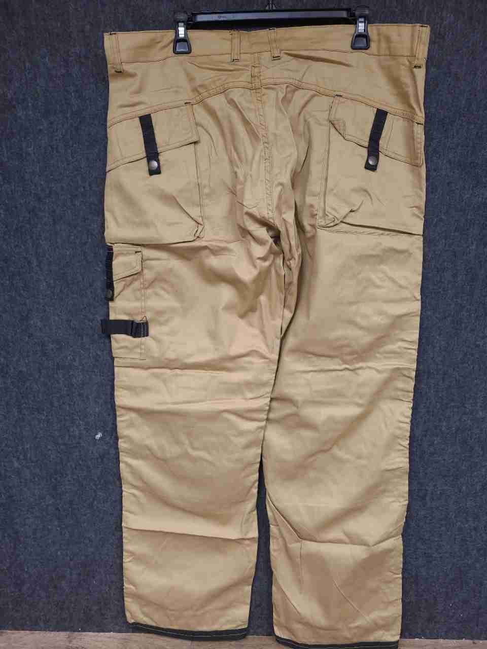 Fashio Men's Tan Black Utility Cargo Work Multi-Pocket Holster Pants Sz 40x32