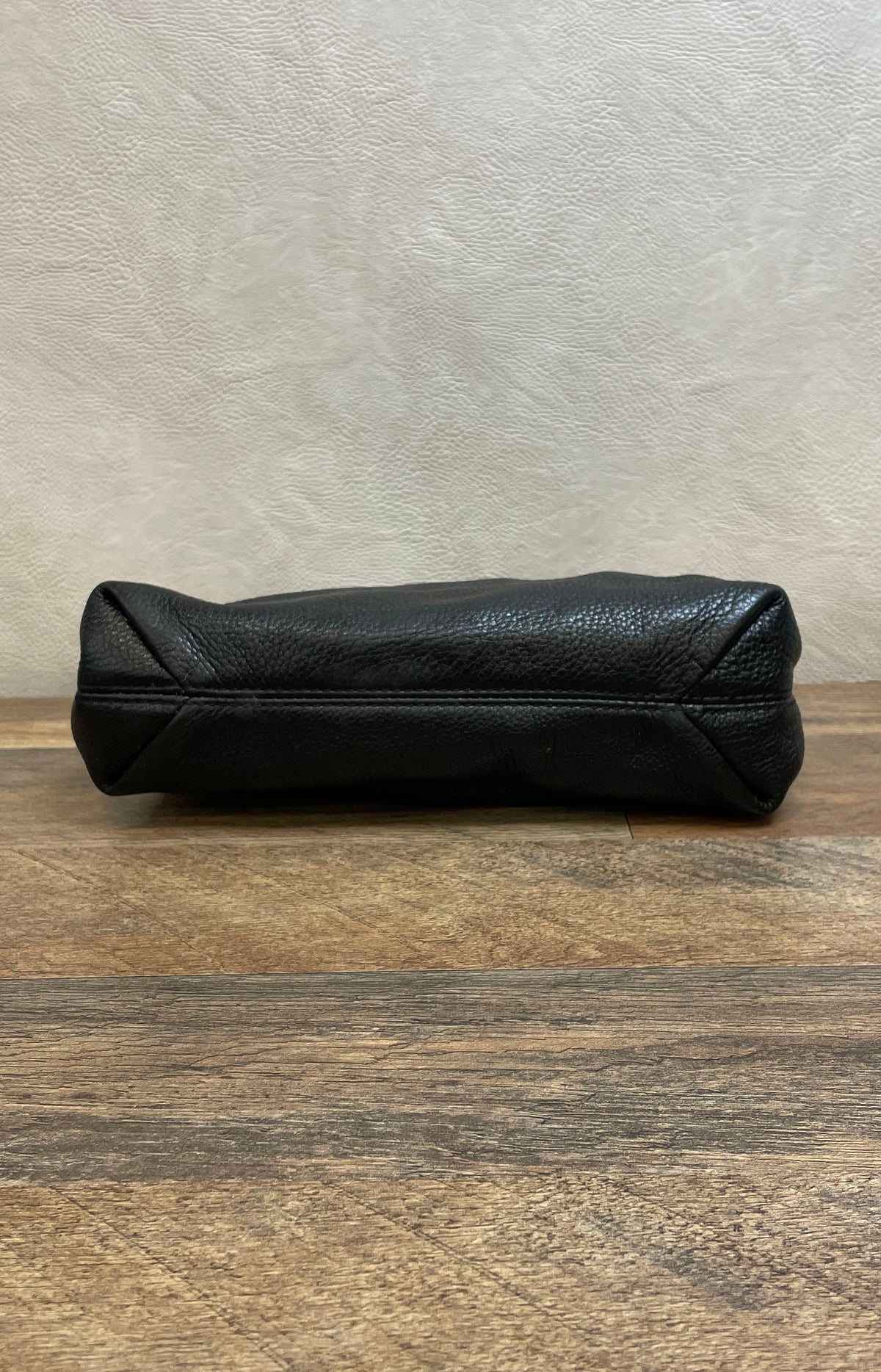 Michael Kors Black Pebbled Leather Fulton Shoulder Bag Gold Hardware