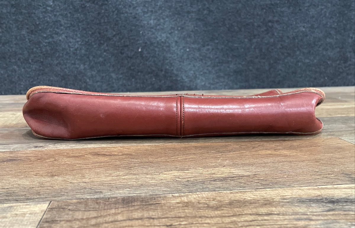 Vintage Bass Burgundy Red Leather Flap Clutch Pouch Bag Tassel Detail