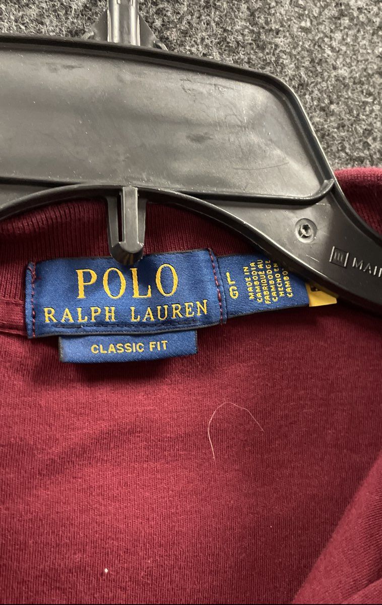 Polo Ralph Lauren Men's Maroon Classic Fit Short Sleeve Cotton Polo Shirt Sz L