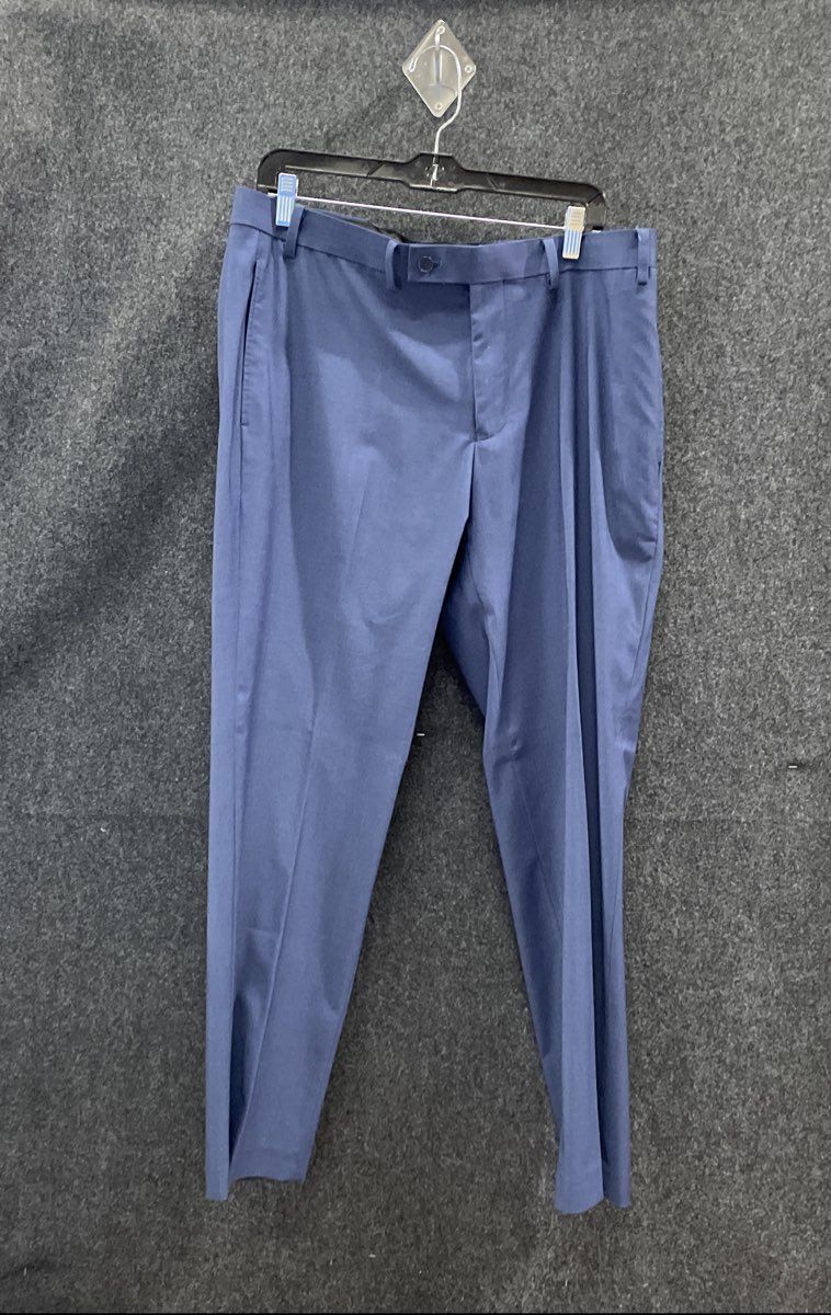 Calvin Klein Men's Blue Stretch Flat Front Slim Fit Dress Pants Sz 36x30