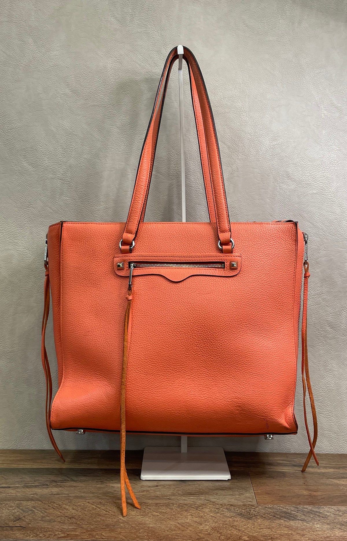 Rebecca Minkoff Pink Leather Always On Side Zip Regan Tote Shoulder Bag