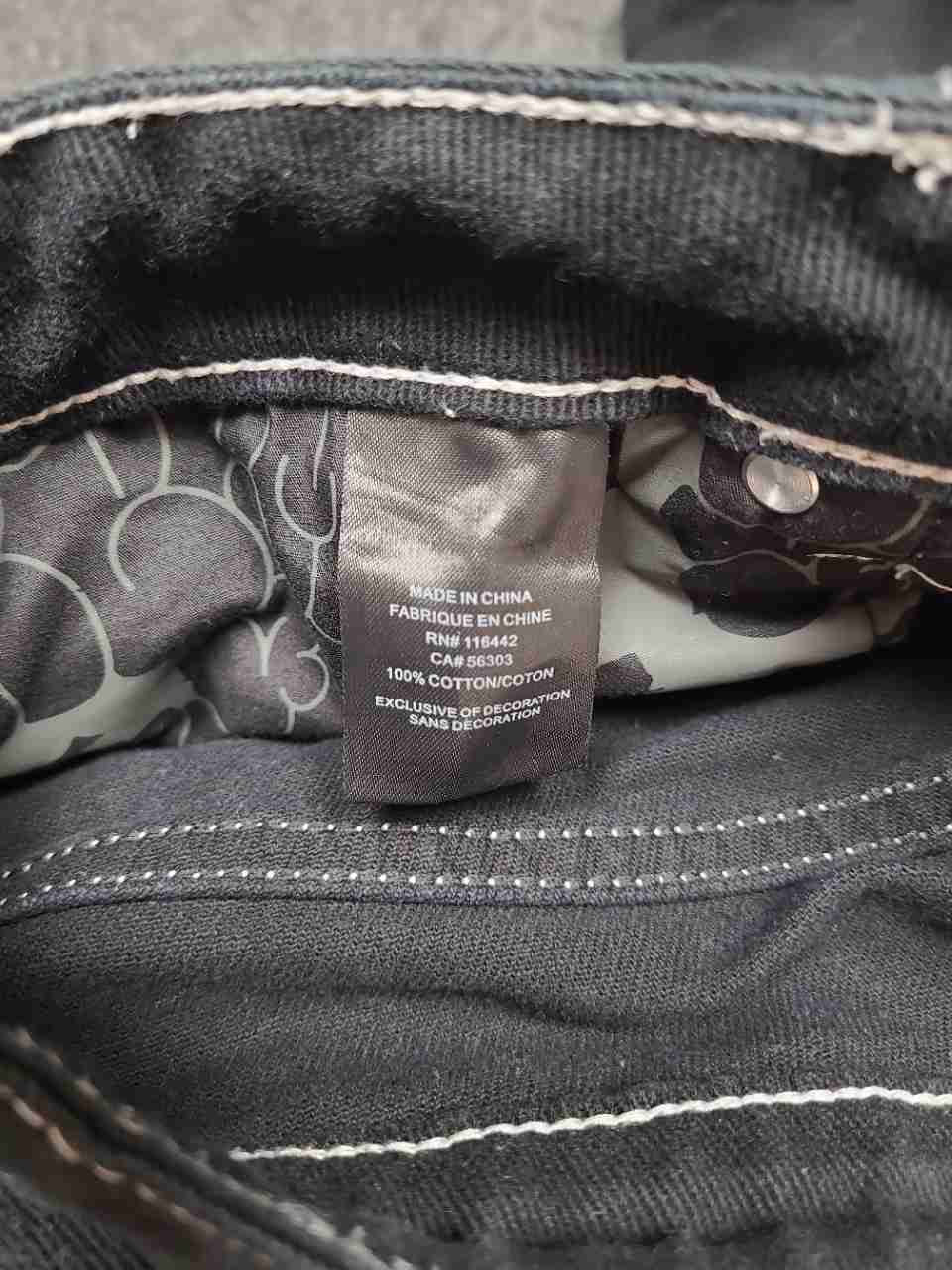 Empyre Men's Black Contrast Stitch Baggy Loose Fit Skate Denim Pants Sz 34