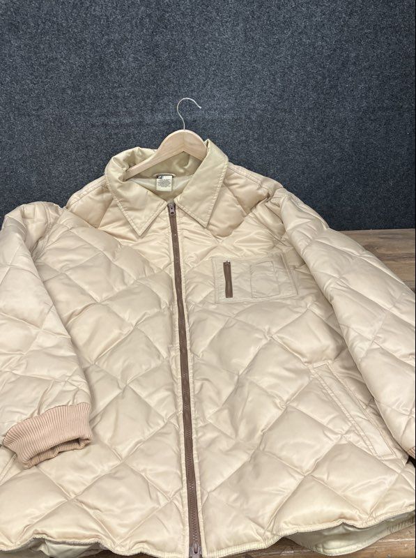 Vintage 2000s State Property Quilted Down Puffer Jacket Tan Hip Hop Sz 3XL