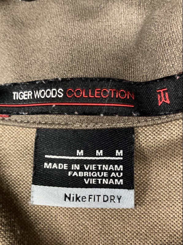 Nike Men's Tiger Woods Collection 1/4 Zip Golf Pullover Jacket Tan Dole Sz M