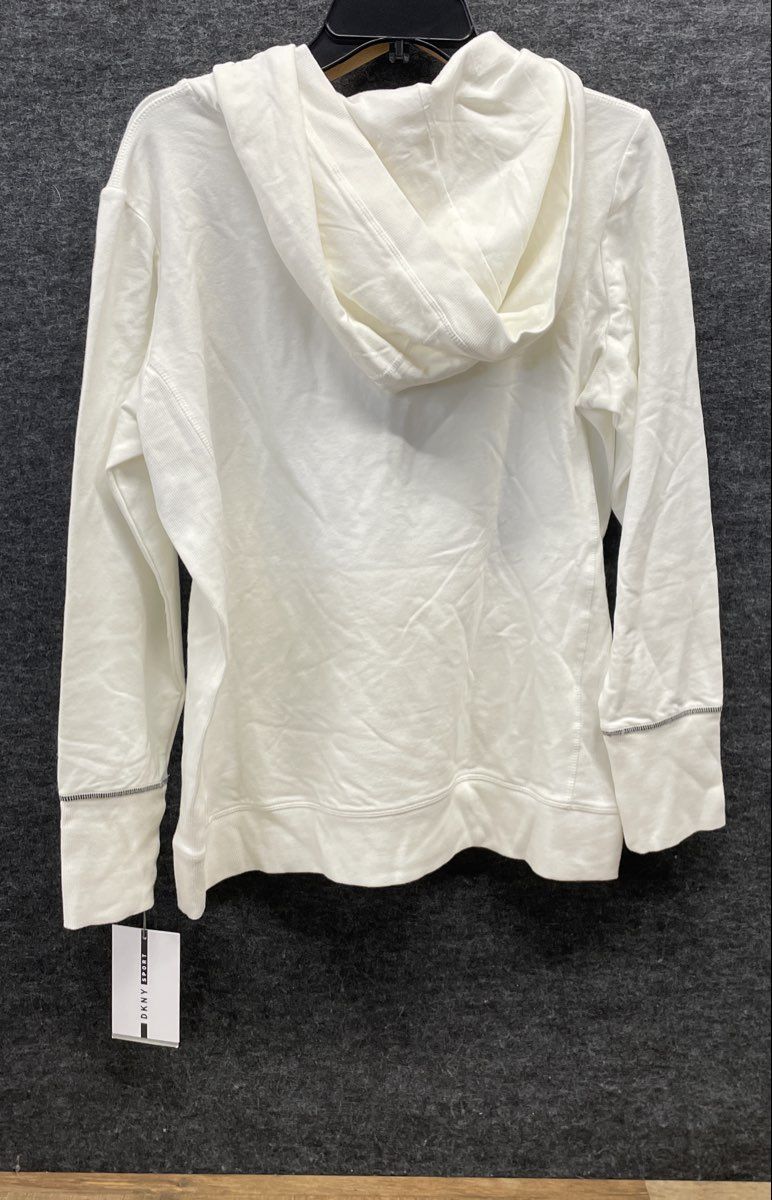 DKNY Sport Women's Hoodie White Logo Pullover NWT Sz L