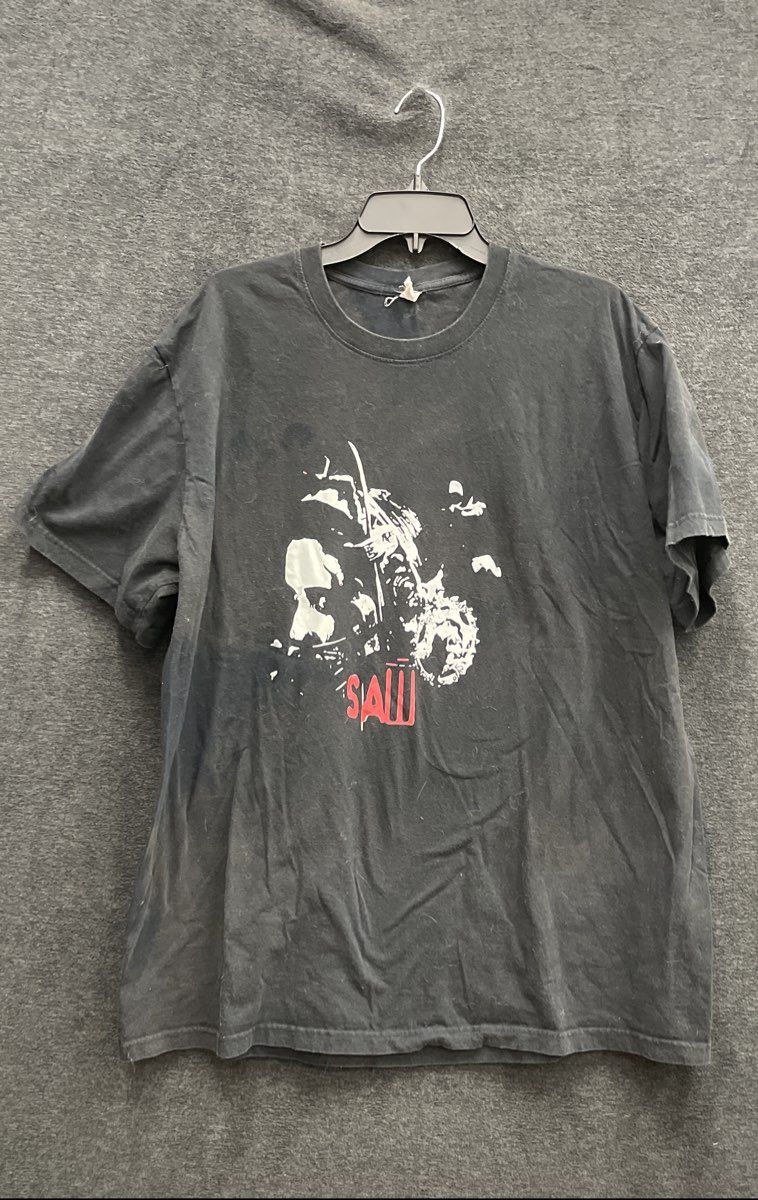 Saw Horror Movie Graphic T-Shirt Billy the Puppet Logo Black Sz 3XL