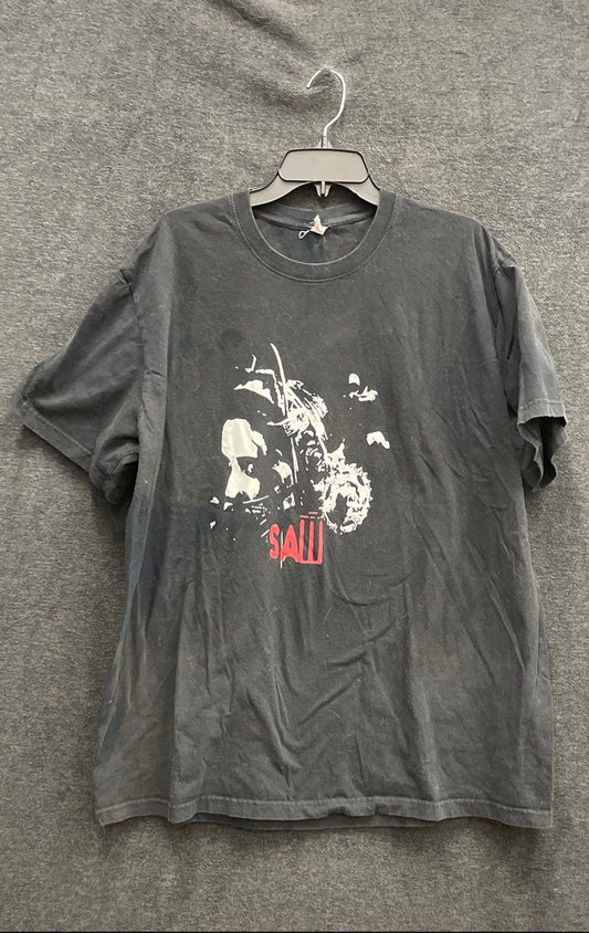 Saw Horror Movie Graphic T-Shirt Billy the Puppet Logo Black Sz 3XL