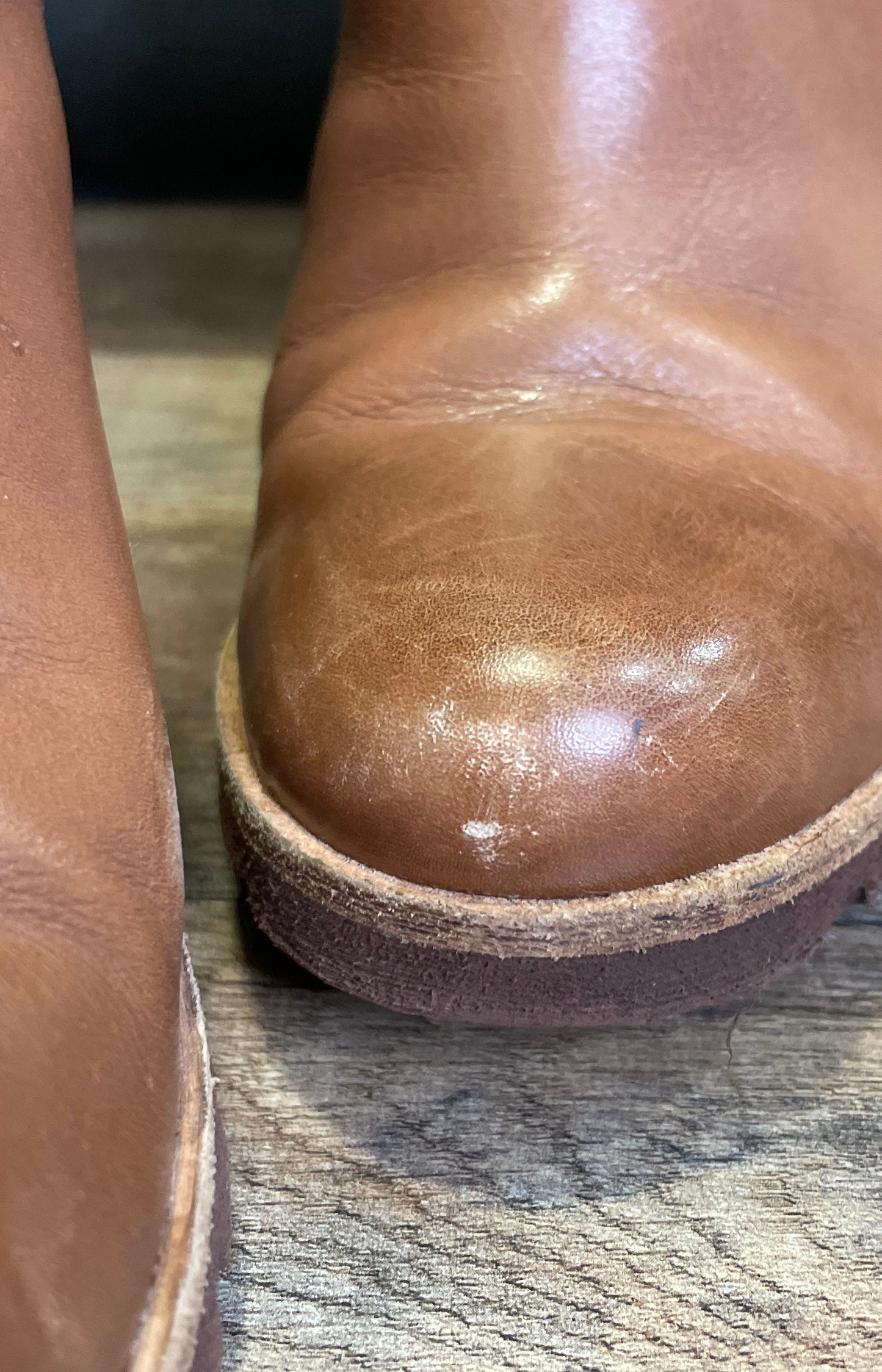 UGG Yarin Chestnut Leather Wedge Ankle Boots Women's Size 8